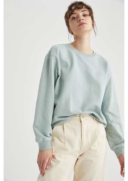 Regular Fit Bisiklet Yaka Basic Sweatshirt M0021AZ21SP indirimleri