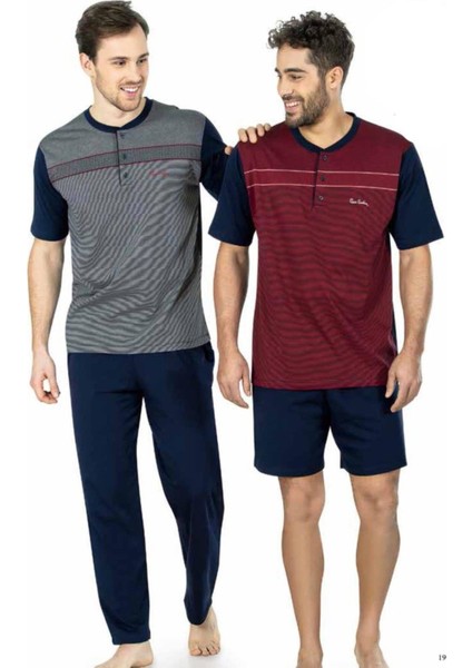 5452 Erkek Penye 3'lü Pijama Takım 21Y