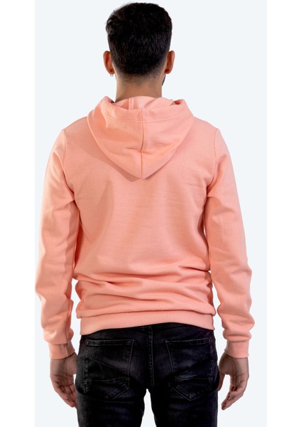 Unisex Pudra Pembe Kapüşonlu Sweatshirt