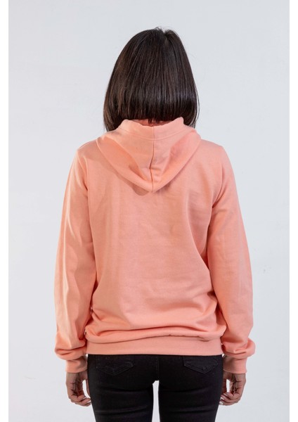 Unisex Pudra Pembe Kapüşonlu Sweatshirt