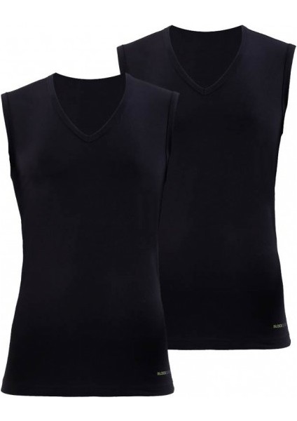 Tender Cotton 2'li V Yaka Siyah Atlet 9677
