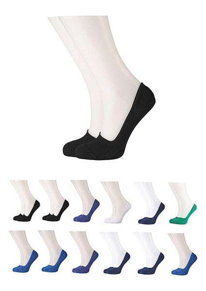 Kadın Pamuklu Renkli Babet Çorap 6 Çift - 02504