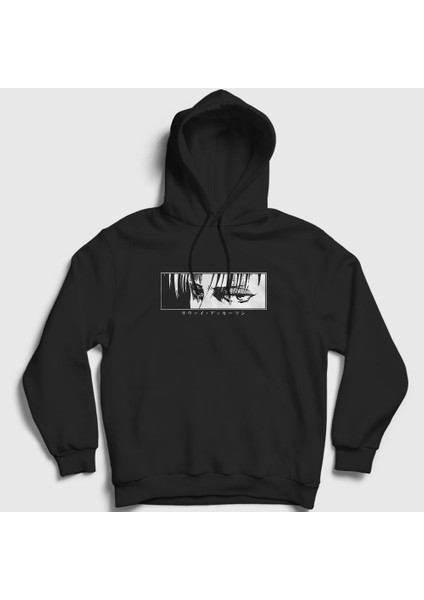 Unisex Siyah Levi Eyes Anime Attack On Titan Kapüşonlu Sweatshirt