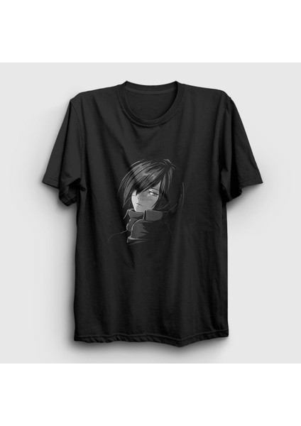 Unisex Siyah Mikasa V2 Anime Attack On Titan T-Shirt
