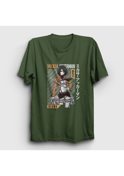 Unisex Haki Mikasa Fan Anime Attack On Titan T-Shirt