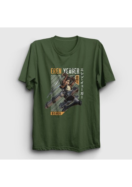 Unisex Haki Eren Fan Anime Attack On Titan T-Shirt