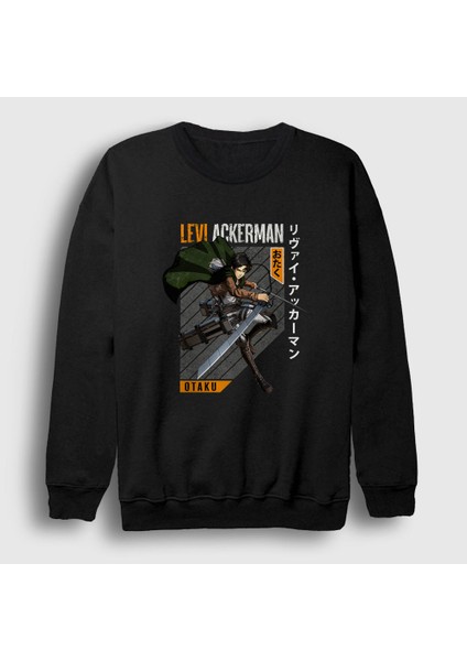 Unisex Siyah Levi Fan Anime Attack On Titan Sweatshirt