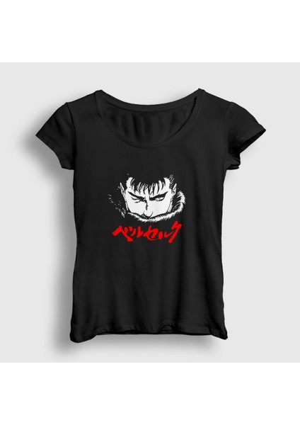 Kadın Siyah Guts Anime Berserk T-Shirt