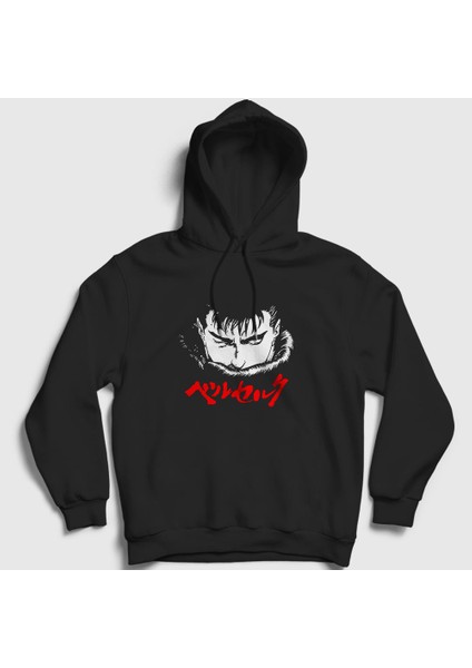 Unisex Siyah Guts Anime Berserk Kapüşonlu Sweatshirt