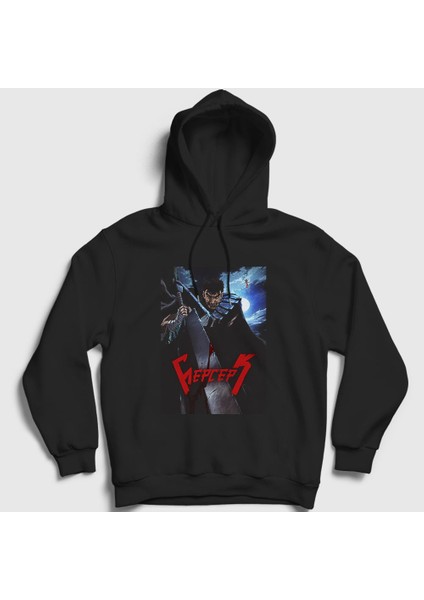 Unisex Siyah Night Anime Berserk Kapüşonlu Sweatshirt