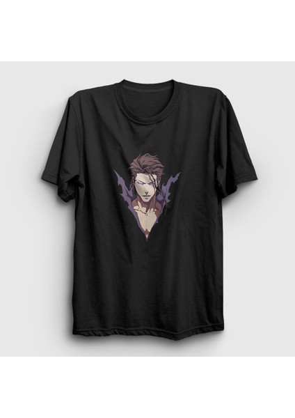 Unisex Siyah Aizen Anime Bleach T-Shirt