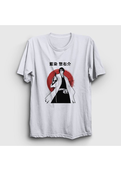 Unisex Beyaz Aizen V2 Anime Bleach T-Shirt