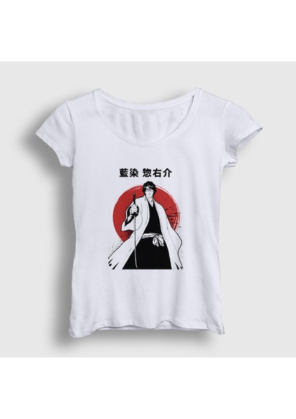 Kadın Beyaz Aizen V2 Anime Bleach T-Shirt