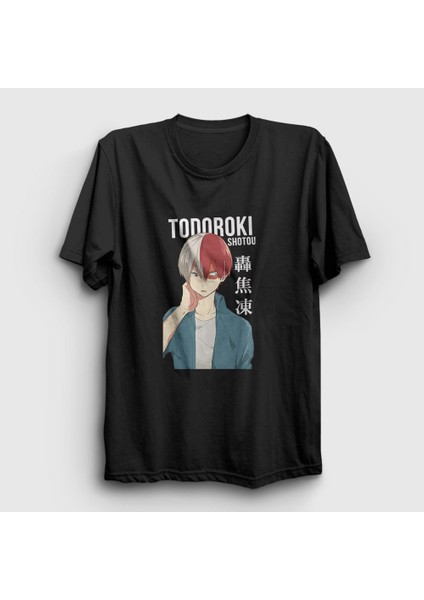 Unisex Siyah Shotou Anime Boku No Hero Academia T-Shirt