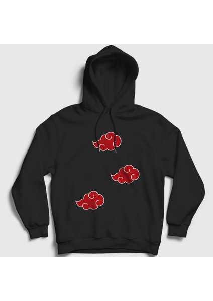 Unisex Siyah Akatsuki Anime Naruto Kapüşonlu Sweatshirt