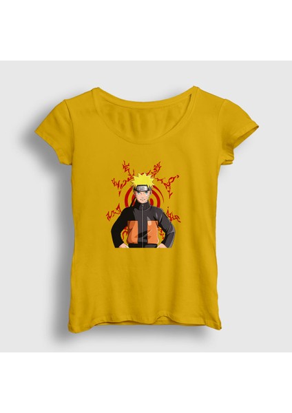Kadın Sarı Fuinjutsu Anime Naruto T-Shirt