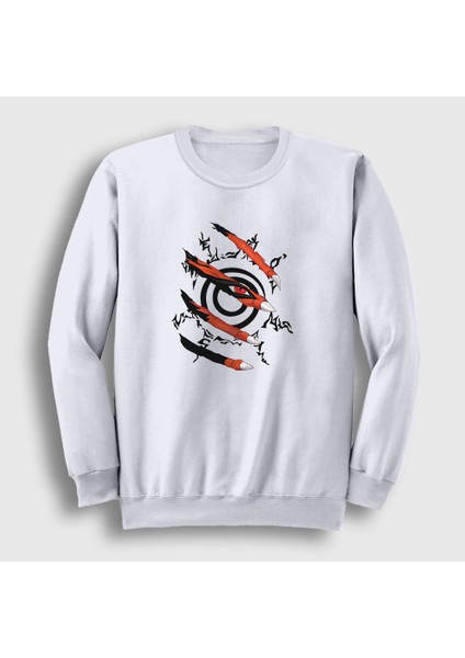 Unisex Beyaz Kyuubi Anime Naruto Sweatshirt