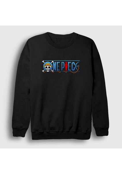 Unisex Siyah Anime One Piece Sweatshirt