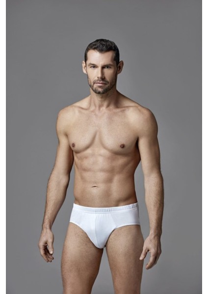 Pijama Erkek 4'lü Beyaz Penye Slip Külot