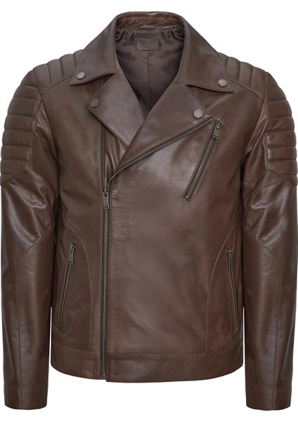 Nereo Erkek Deri Biker Mont