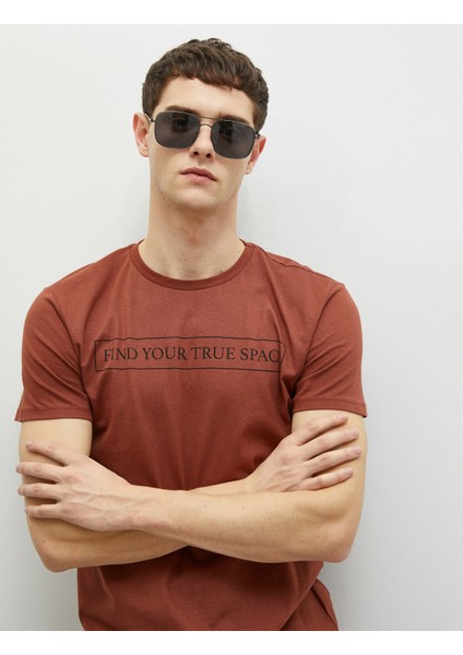 Erkek Pamuklu Yazılı Baskılı Kısa Kollu T-Shirt fiyatları