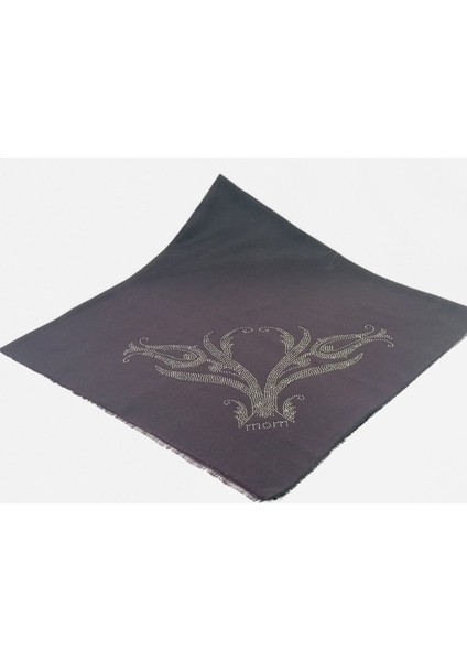 Taşlı Lüx Eşarp - Mor - Lale Desen