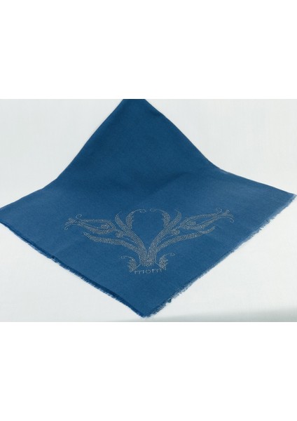 Taşlı Lüx Eşarp - Indigo - Lale Desen