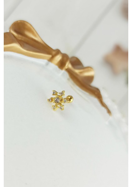 316 L Cerrahi Çelik Taşlı Kar Tanesi Piercing TRPIERCING028 P32003