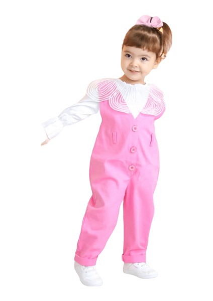 Kız Çocuk Tulumlu Pembe Takım