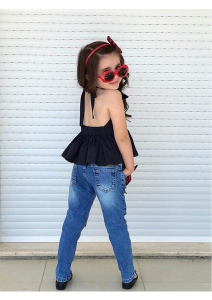 Kız Çocuk Ekose Detaylı Pantolonlu Takım fırsatları