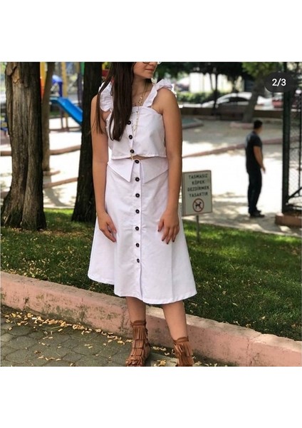Kız Çocuk Uzun Beyaz Duru Takımı