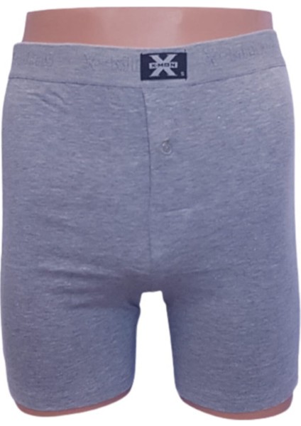 Erkek 3 Adet Düz Renk Düğmeli Stretch Boxer