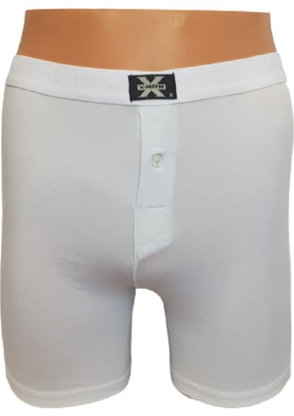 Erkek 3 Adet Düz Renk Düğmeli Stretch Boxer