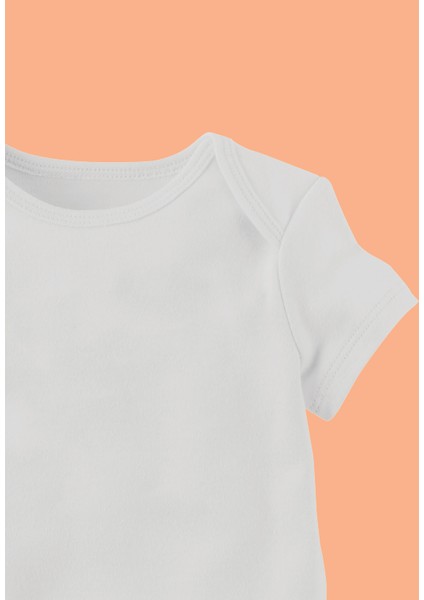 Organik Baskılı Kısa Kollu Çıtçıtlı Bebek Body KISAE314R