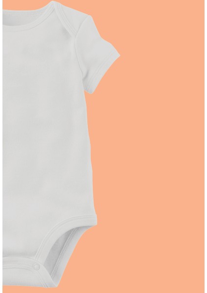 Organik Baskılı Kısa Kollu Çıtçıtlı Bebek Body KISAE314R