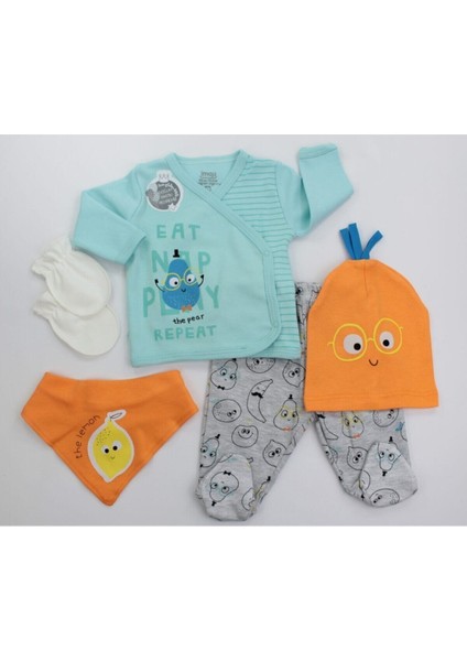 Eğlenceli Meyveler Erkek 5'li Set Mint Yeşili