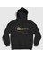 Unisex Siyah Gold Logo Queen Kapüşonlu Sweatshirt 1