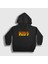 Unisex Çocuk Siyah Logo Kiss Kapüşonlu Sweatshirt 1