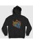 Unisex Siyah Retro Kiss Kapüşonlu Sweatshirt 1