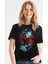 Deniz Kızı Siyah Kısa Kollu Kadın T-Shirt 1