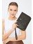 Kadın Basic Clutch Çanta Monogram Desenli Siyah Taba 214002 2