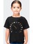 Sürat Göstergesi Siyah Kısa Kollu Kız Erkek Çocuk T-Shirt 1