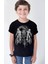 Yıldız Bisikletçileri Siyah Kısa Kollu Kız Erkek Çocuk T-Shirt 1