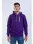 Unisex Mor Kapüşonlu Sweatshirt 2