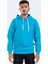 Unisex Turkuaz Mavi Kapüşonlu Sweatshirt 1
