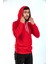 Unisex Kırmızı Kapüşonlu Sweatshirt 2