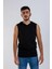 Unisex Basic Kapşonlu Kolsuz Siyah T-shirt 1