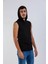 Unisex Basic Kapşonlu Kolsuz Siyah T-shirt 3