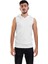 Unisex Basic Kapşonlu Kolsuz Beyaz T-shirt 1