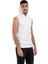 Unisex Basic Kapşonlu Kolsuz Beyaz T-shirt 3